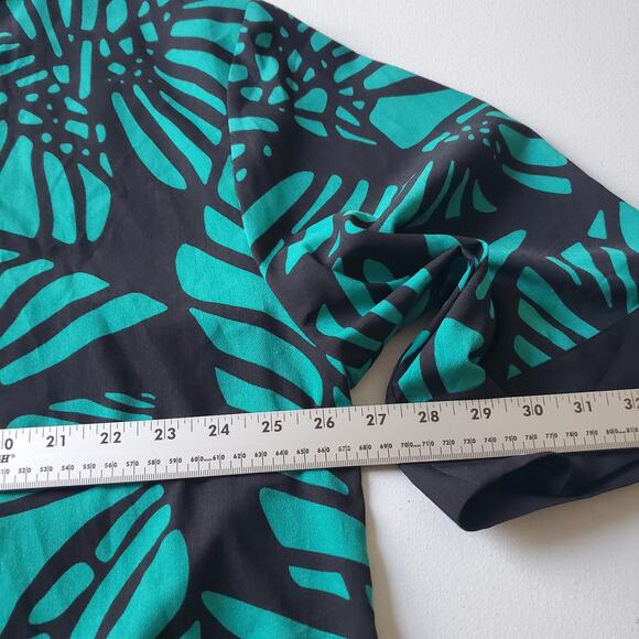Chicos Kimono Jacket Womens L/XL Black Green Abstract Print Open Front Cardigan - Picture 5 of 7